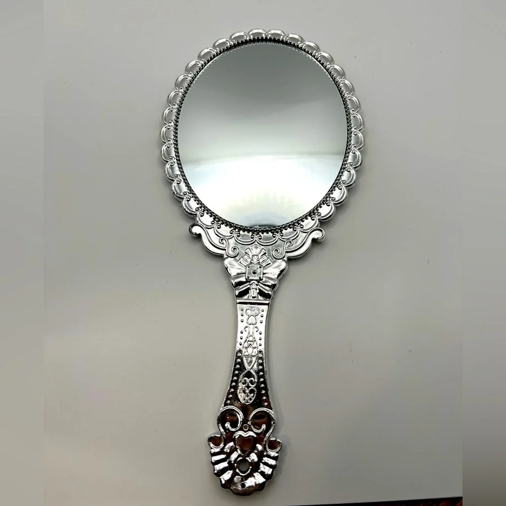Elegant Silver Painted Hand Mirror